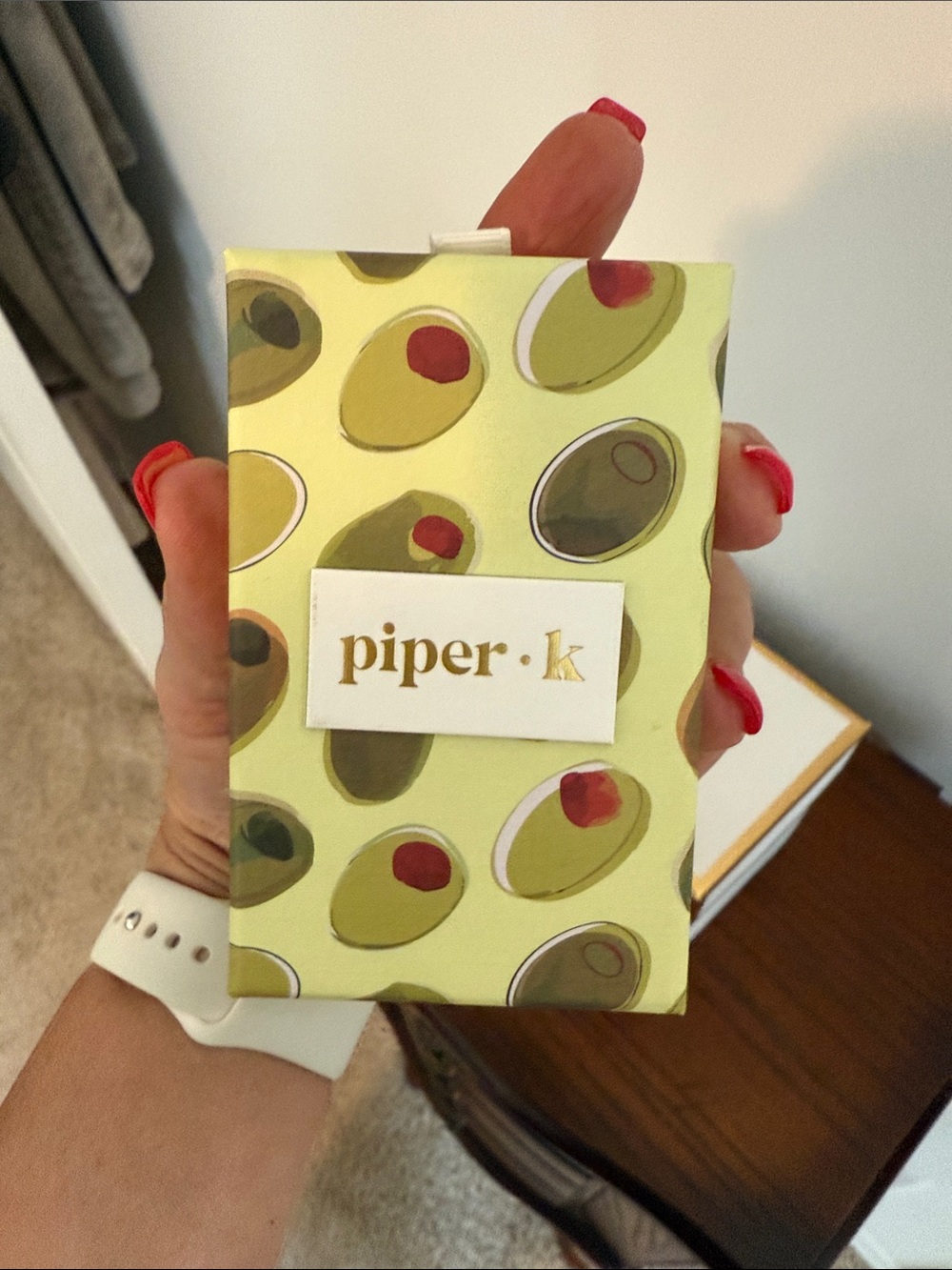 Piper Olive Glass Bead Drop Earrings with Gold Hooks NWT - Picture 4 of 4